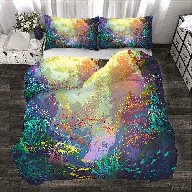 Romantic Gradual Duvet Quilt Covers Pillow Case Bedding Sets3-Piece Bedding Set (1 Duvet Cover + 2 Pillow Shams)