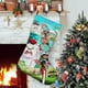 thumbnail image 1 of Kipo y la Era de los Magnimales Tema: Calcetines de Navidad, fino lino blanco para colgar en escaleras y chimenea, decoración navideña para el hogar, regalo de Navidad.54cm×38cm, 1 of 5