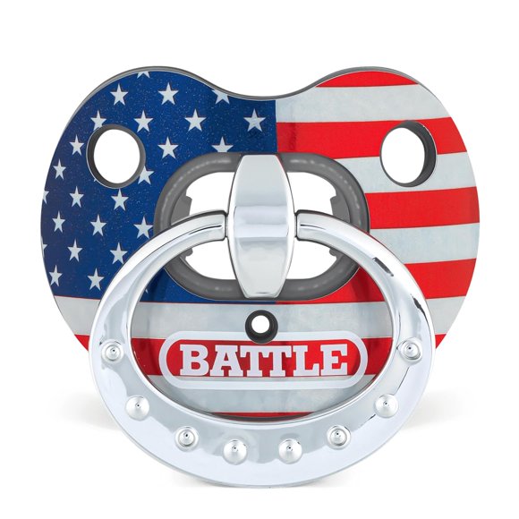 Protector bucal Battle Binky Oxygen Cromo Rojo/Blanco/Azul