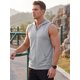 thumbnail image 4 of INSPIRE CHIC Camiseta sin mangas con capucha para hombre, cierre de cremallera, sólida, para entrenamiento muscular, sin mangas, talla M, gris, 4 of 5