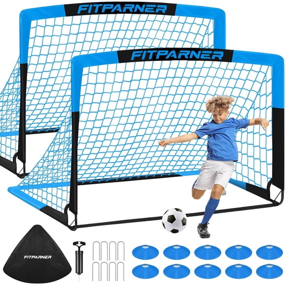 Juego de porterías de fútbol FITPARNER de 4 x 3 pies para niños de 3 a 14 años con pelota