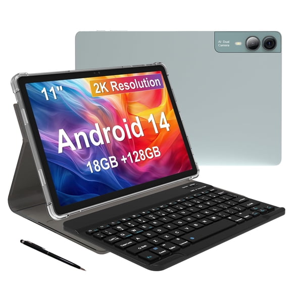Tablet Braiuen de 11 pulgadas con pantalla Android 14 2K, 18 GB de RAM, 128 GB