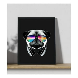 Genérico - Cuadro Decorativo Figura Perro Pug Medidas 30X40 Cm