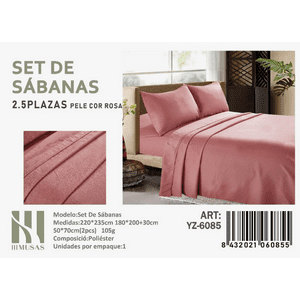Mundo Shopping - Set De Sabanas King Color Negro Rosa Hilos + 2 Funda De Almohada
