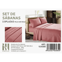 Mundo Shopping - Set De Sabanas King Color Negro Rosa Hilos + 2 Funda De Almohada