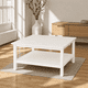 thumbnail image 3 of Mesa de Centro "Brisa" Nórdica Mesa de Living de Madera Maciza - Blanco - 80x70x45 cm, 3 of 3