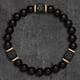 thumbnail image 3 of 1pc Vintage Matte Black Onyx Cubic Lava Stone Beaded Bracelet Stretch Bracelet, 3 of 5