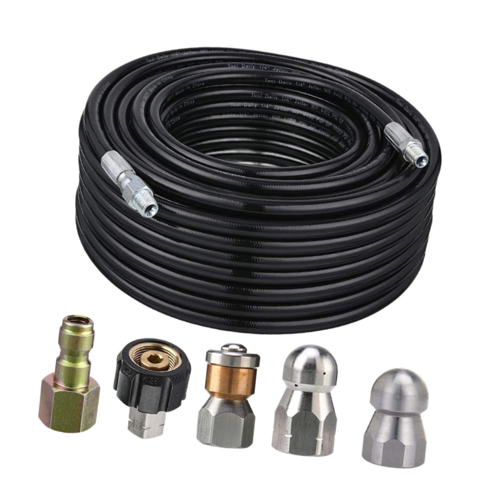 Magideal - Kit De Chorro De Alcantarillado Para Lavadora A Presión, Limpiador De Chorro De Drenaje, 5 Boquillas, Kit De Limpieza De Chorro De Alta Resistencia De