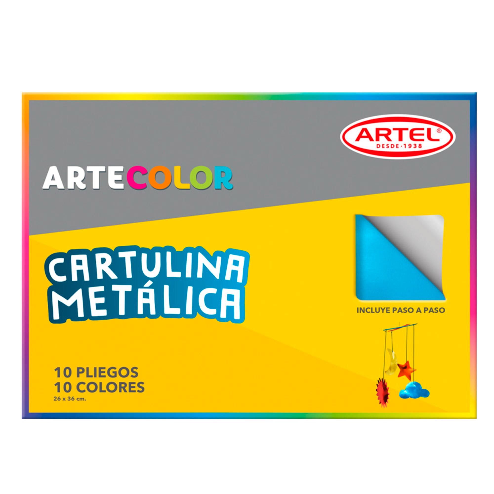 Artel - Carpeta Cartulina Metálica 10 Pliegos 10 Colores