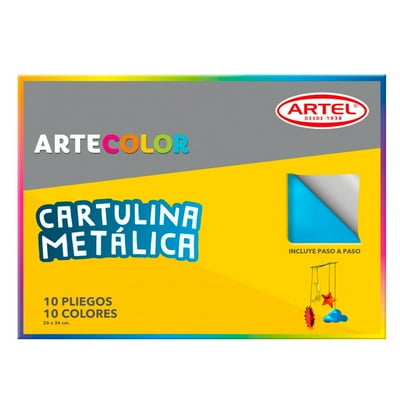 Carpeta Cartulina Metálica 10 Pliegos 10 Colores 1 Un Artel