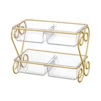 Magideal - Bandeja Para Servir Con Compartimentos Bandeja Para Aperitivos Y Postres Tapa Transparente Caja De Almacenamiento De Alimentos Liviana Y Versátil Para