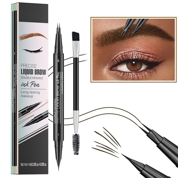 Lápiz de cejas Pinkiou 2 en 1 Microblading impermeable