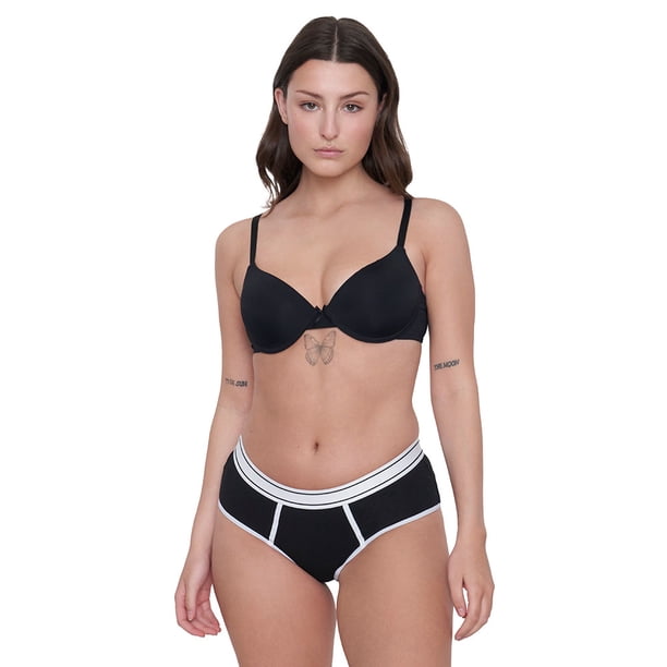 Calzón Mujer Boyshort Negro Corona