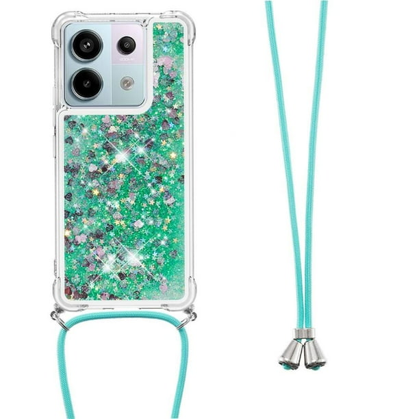 Funda FOXDOCK para Xiaomi Redmi Note 13 Pro 5G con Cuerda Ajustable, Brillo Líquido, Protección Antigolpes y Lente – Ideal para Regalo