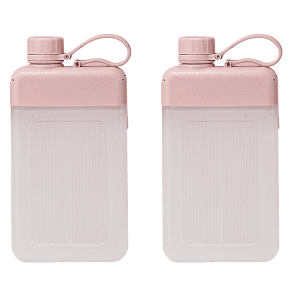 Frasco de plástico para licor, botella de agua plana, botellas cuadradas, frasco de viaje, taza de viaje portátil