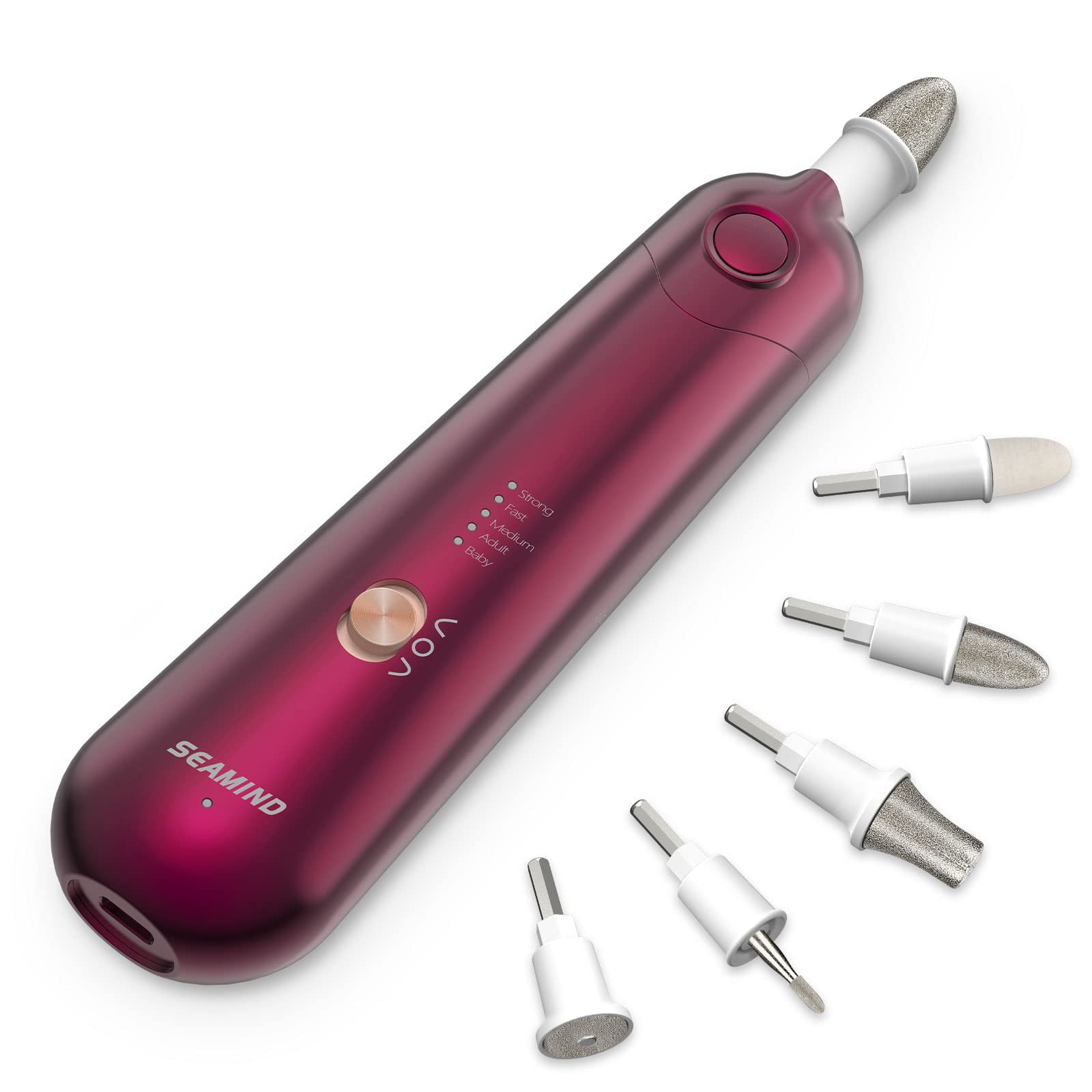 Set De Manicura Y Pedicura Seamind Professional Para Limas De Uñas, Color Rojo