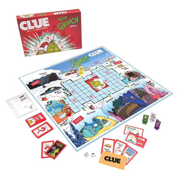 Juego de mesa USAPOLY CLUE: Cómo el Grinch robó la Navidad