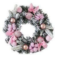 Magideal - Colección De Adornos Florales De Corona Navideña Artificial, Elegante Guirnalda Rústica Para Puerta De Entrada, Decoración De Fiesta Para Patio, Pared 30 Cm De Diámetro