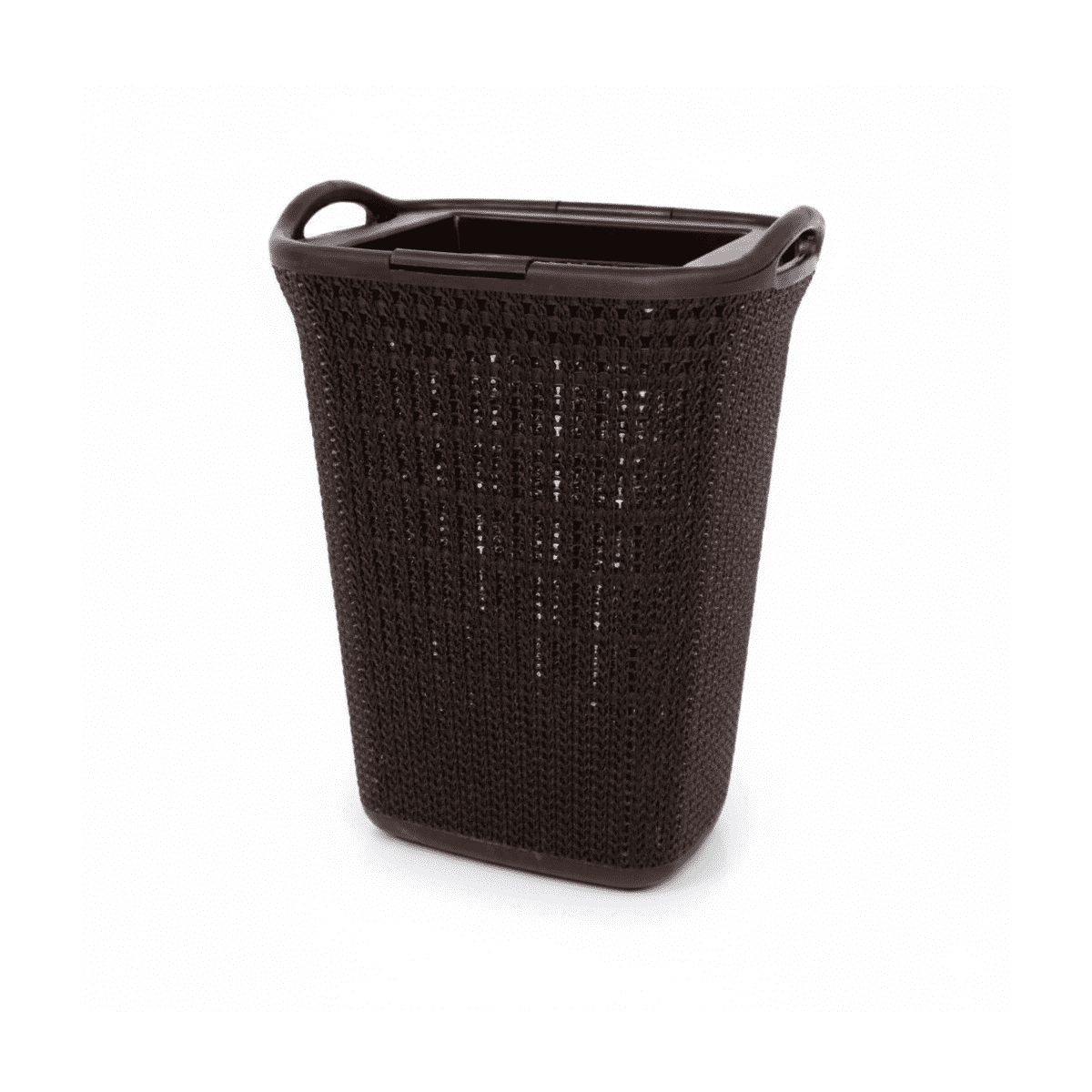 Canasto Para Ropa Plástico 54l Crochet Café Mq Qrubber