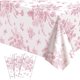 thumbnail image 1 of 3 manteles plásticos florales rosados desechables para bodas y fiestas, 1 of 3
