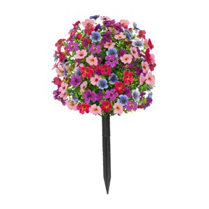 Ioensy - Estaca De Jardín De Flores Violetas Artificiales, Flor Realista Para Boda, Césped, Patio, Púrpura, Rojo, Azul Y Rosa