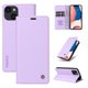 thumbnail image 1 of Funda Billetera de Cuero para iPhone 15 con Tarjetero y Soporte - Tapa Magnética Morado, 1 of 6