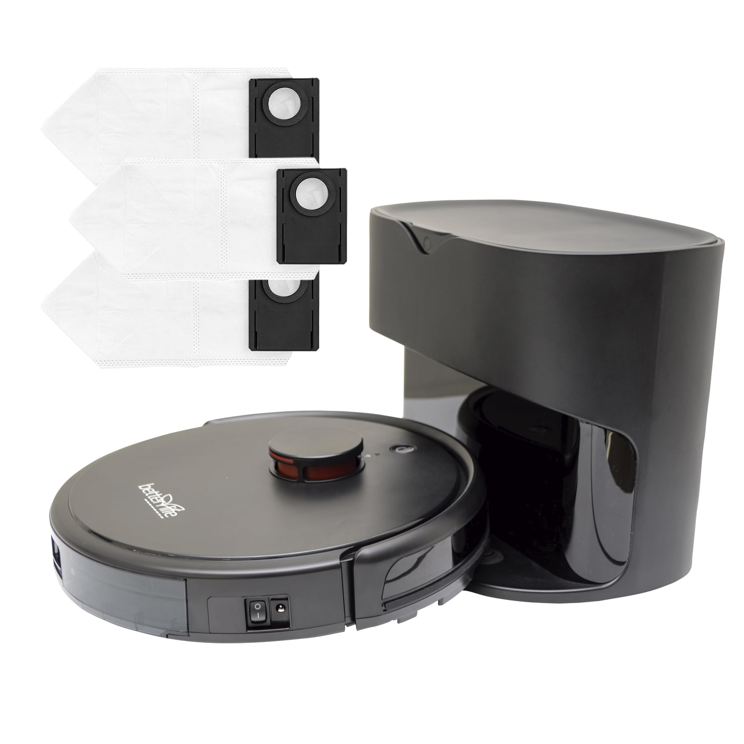 Betterlife - Conjunto Robot Laser Aspiradora Y Mopa + Base Colectora + 3 Bolsas
