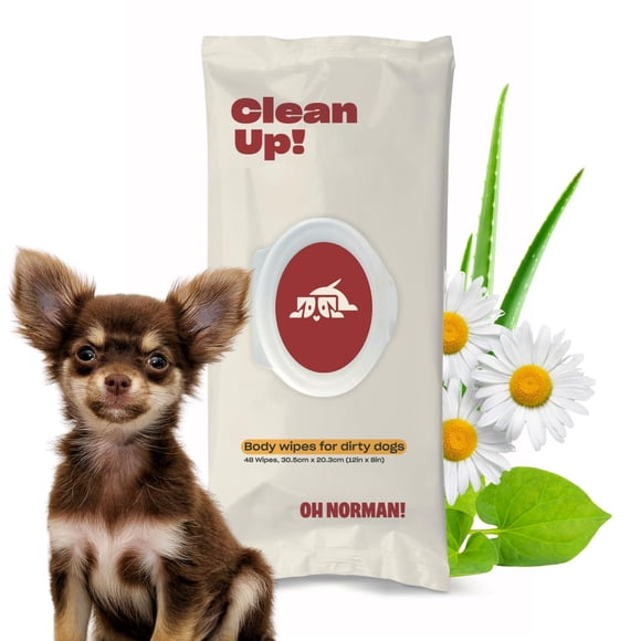 Toallitas para Perro OH NORMAN! 100 uds a base de plantas sin perfume