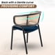 thumbnail image 4 of Sillón de comedor LeisureMod Ervilla tapizado en terciopelo azul marino, 4 of 9