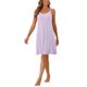 thumbnail image 2 of INSPIRE CHIC Vestido de Dormir de Modal Acanalado para Mujer con Doble Tirante Espagueti hasta la Rodilla para Descanso y Viaje S Púrpura Claro, 2 of 6