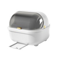 Magideal - Escurridor De Platos Para Cocina, Estante De Drenaje Fácil De Limpiar Con Tapa, Organizador De Utensilios Duradero Portátil, Escurridor De Platos Para Blanco L