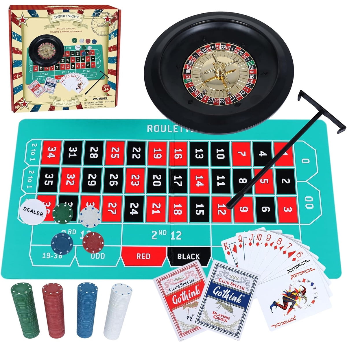 Ruleta De Casino Gothink 10 Pulgadas Set Completo Fichas