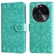 thumbnail image 1 of Funda tipo cartera FOXDOCK para OPPO Find X6 Pro , diseño girasol en relieve, cuero PU, cierre magnético, soporte y tarjetero, 1 of 5