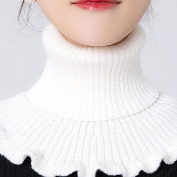 Stylish Hand-Knitted High Collar Detachable Dickey Collar for Women - Turtleneck Look!