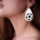 thumbnail image 4 of 3 pares de pendientes de cuero de baloncesto para mujer, ligeros, con forma de pelota, redondos y colgantes de cuero con forma de lágrima., 4 of 6