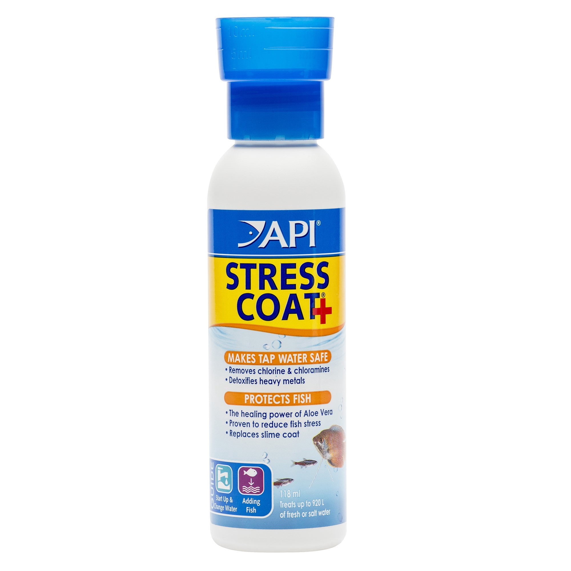Acondicionador de agua para acuarios API STRESS COAT, botella de 120 ml