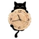 thumbnail image 5 of Reloj de pared con forma de gato, adorno decorativo con números arábigos grandes, decoración de pared, reloj colgante para escuela, aula, dormitorio, 42 cm Sin Onda, 5 of 5