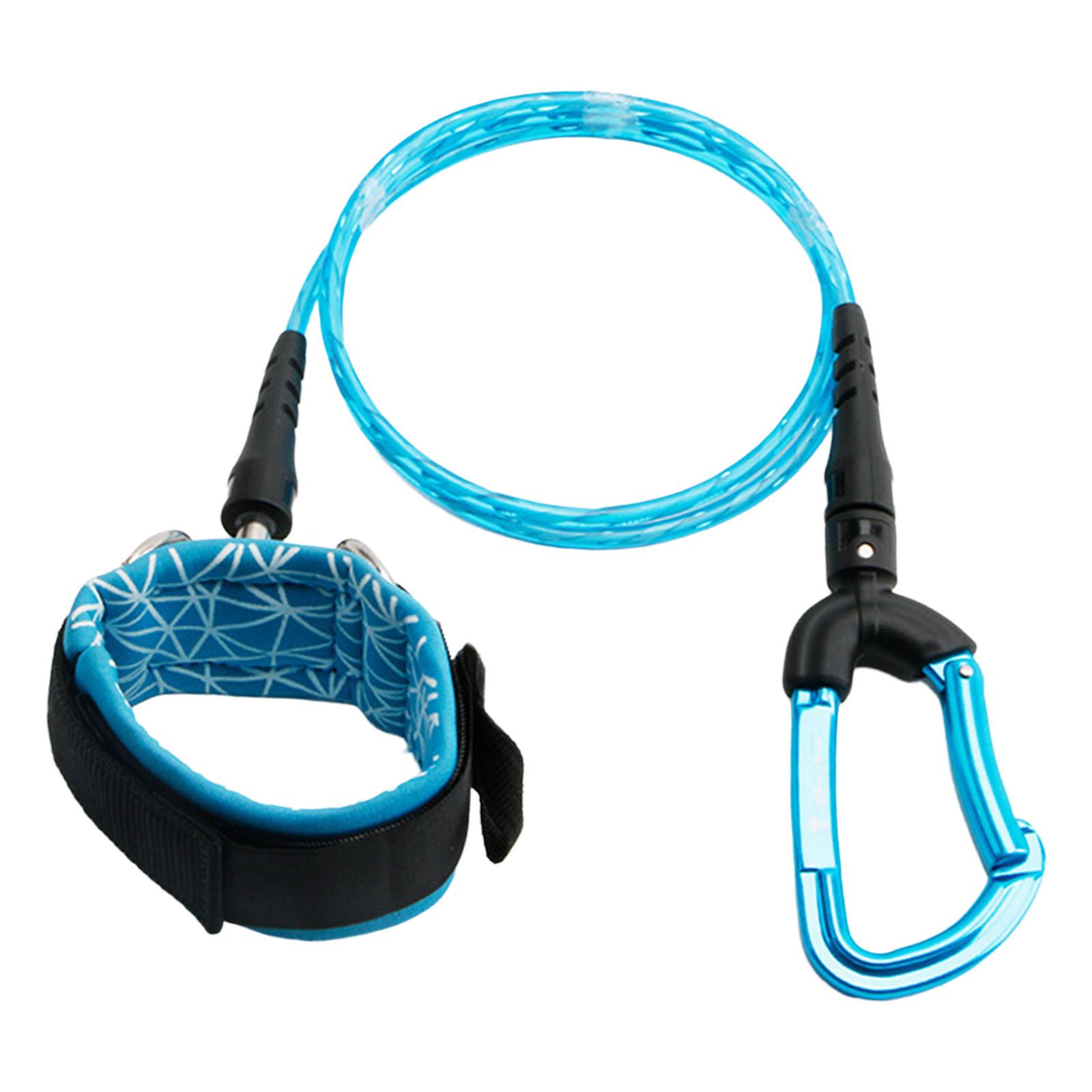 Magideal - Cordón De Apnea Ajustable De Material Acero Inoxidable Con Muñequera De Buceo Profesion Cuerda De Seguridad Para Ejercicio Subacuáticos Apnea , Azul