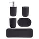 thumbnail image 2 of Juego de accesorios de baño de plástico, taza para la boca, bandeja para necesidades, jabonera, botella de loción, artículos de baño modernos, decorac , negro NegroB, 2 of 5