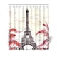 thumbnail image 1 of Cortina de ducha de la Torre Eiffel de París, juego de cortina de baño con ganchos, tamaño 66 x 72 pulgadas, 1 of 3
