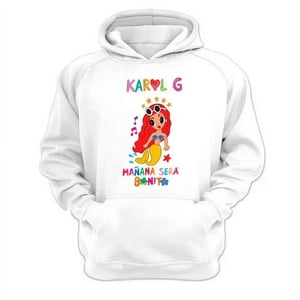 Genérico - Polerón Canguro Karol G Blanco Talla Xs Unisex