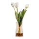 thumbnail image 1 of Tulipanes Blancos en Florero de Vidrio 40 cm, 1 of 3