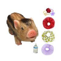 Magideal - Juguete De Cerdo Renacido En Miniatura, Muñeca De Cerdo De Silicona, Mini Cerdito, Lindo Juguete De Muñeca Animal Para Regalo De Cumpleaños, Juego De Estilo C