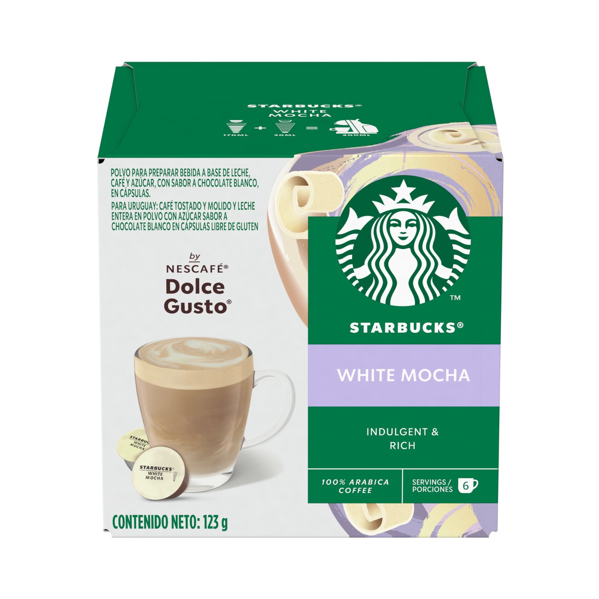 Café En Cápsulas White Mocha 6 Tazas 12 Un Starbucks Dolce Gusto