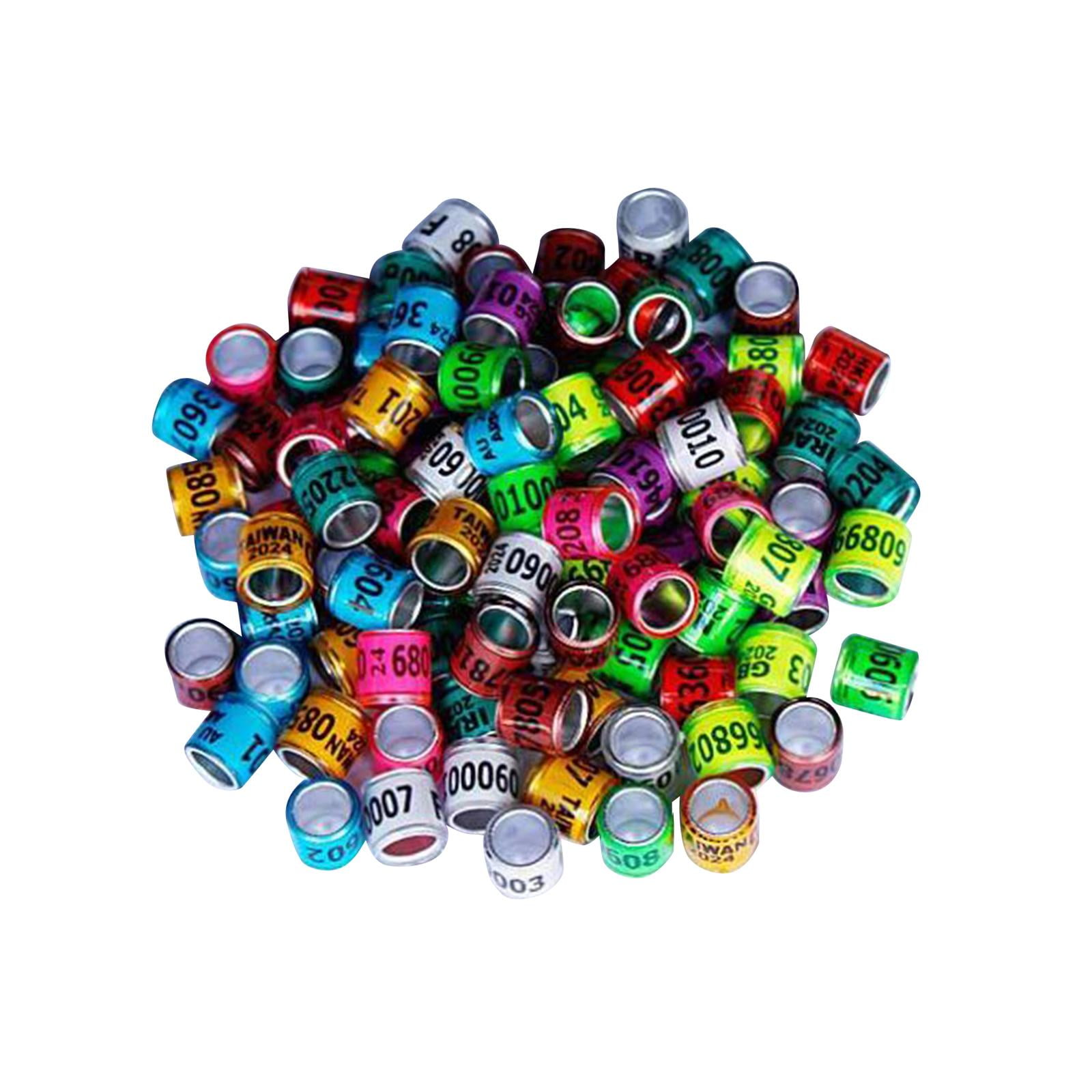 100 Piezas Anillos Para Patas De Paloma 2024 Bandas De Identificación Accesorio Anillo De Entrenamiento Colores Mezclados