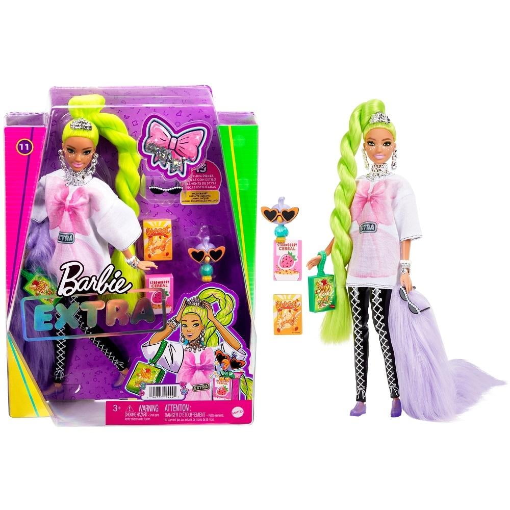 Muñeca Barbie Extra Cabello Verde Neón