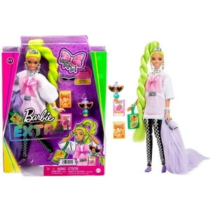 Muñeca Barbie Extra Cabello Verde Neón