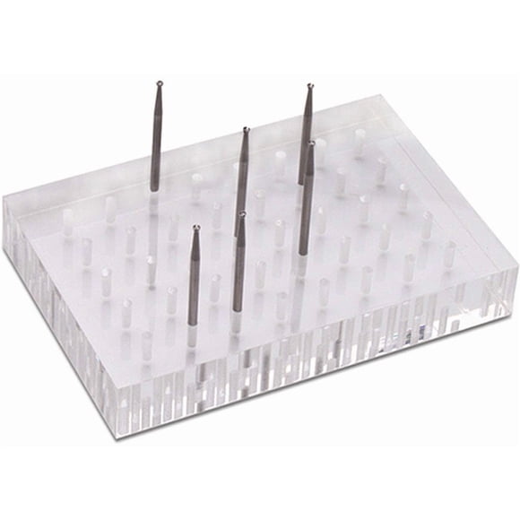 Bloque para fresas EUROTOOL HOL-340 de lucita con 40 orificios 11x8x2 cm