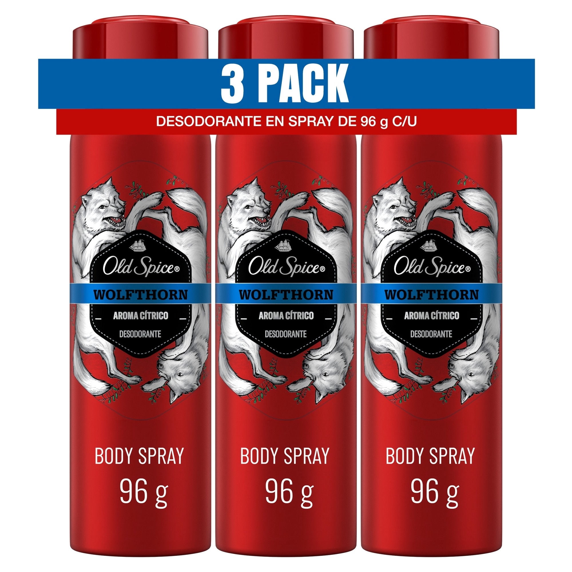 Pack 3 Desodorantes Hombre Spray Wolfthorn 1 Un Old Spice
