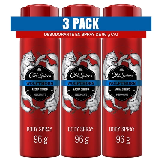 Pack Spray Old Spice 3 Desodorantes Hombre Wolfthorn Hombre
